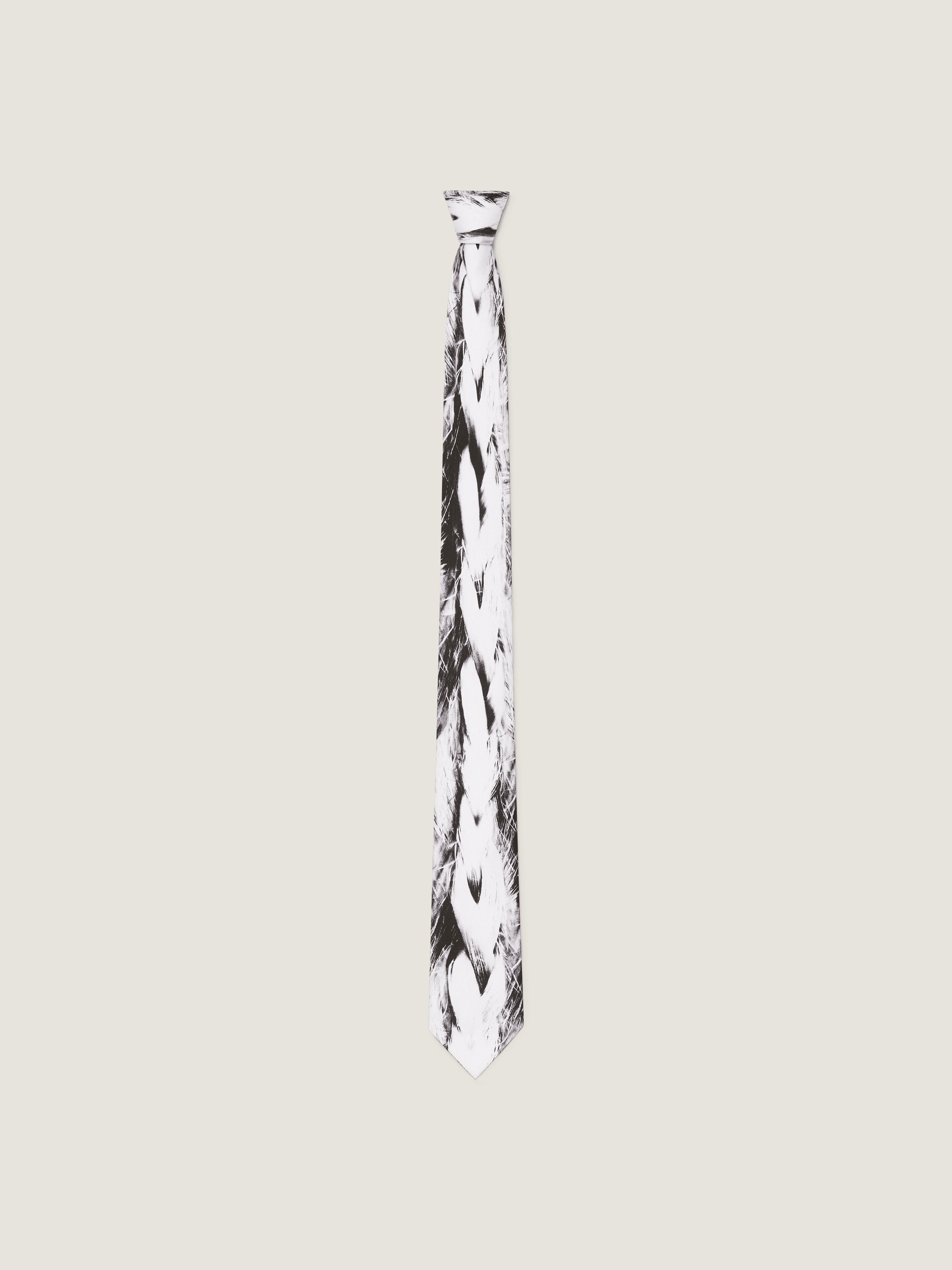 Tie in silk with Hair print